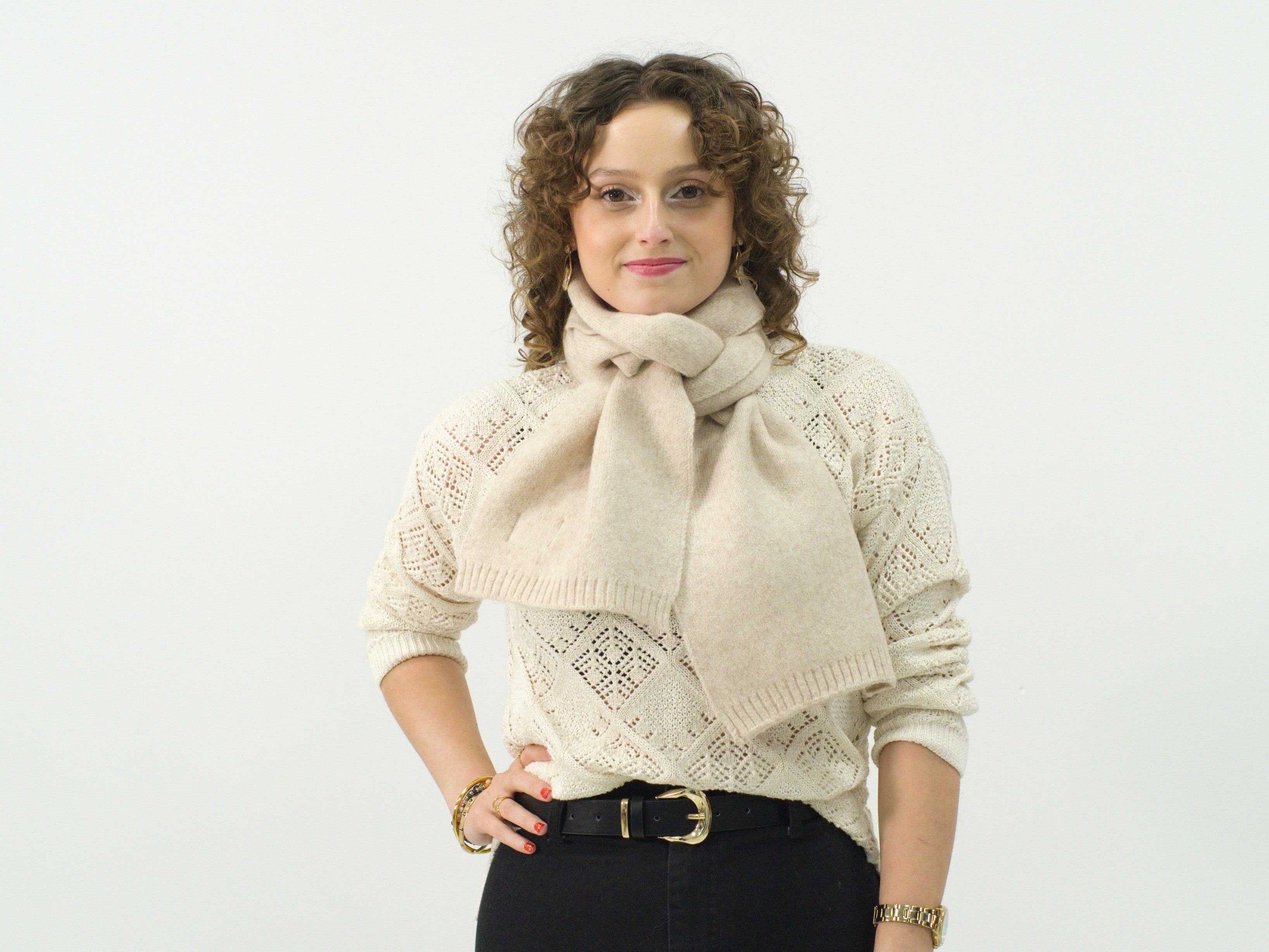 Bufanda de mujer de punto suave, cálida, elegante y sin picor