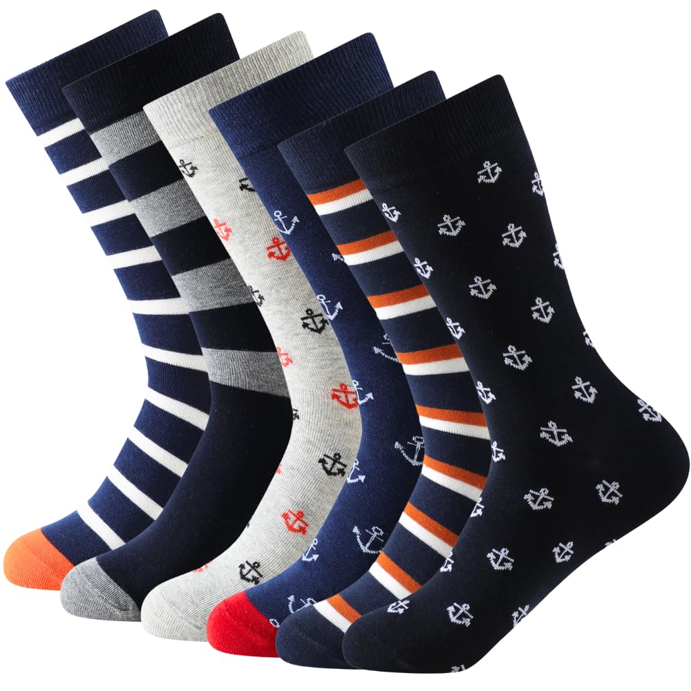 Calcetines media caña formales y básicos de Rayas y estampado marinero