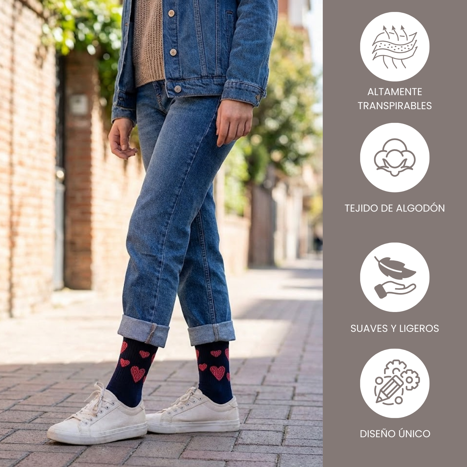 Calcetines de Media Caña Estampados para Mujer y Niña