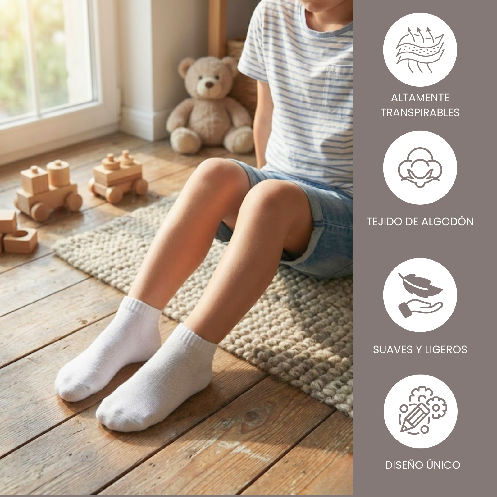 Calcetines para niños divertidos y con rayas de colores
