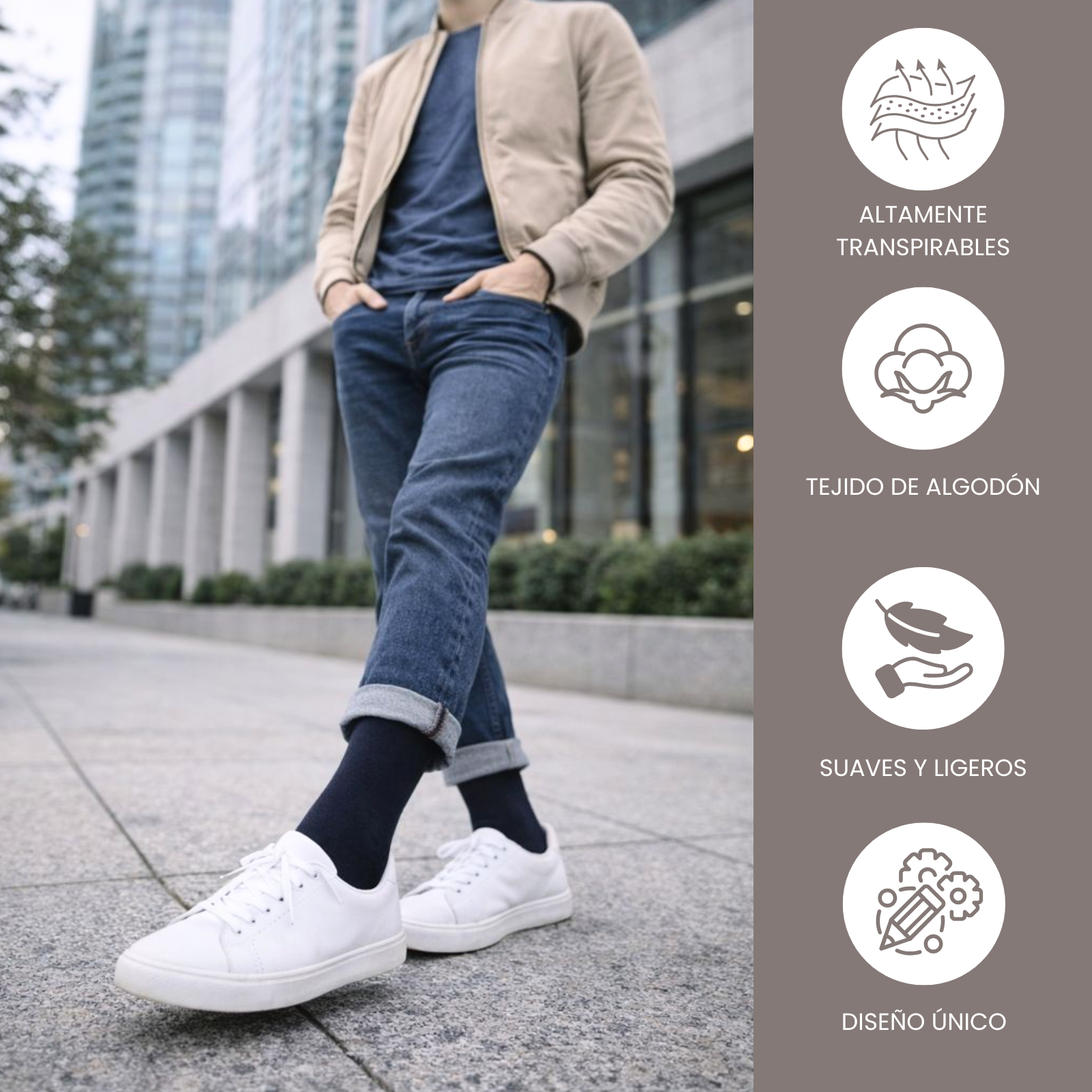 Calcetines media caña formales y básicos de Rayas