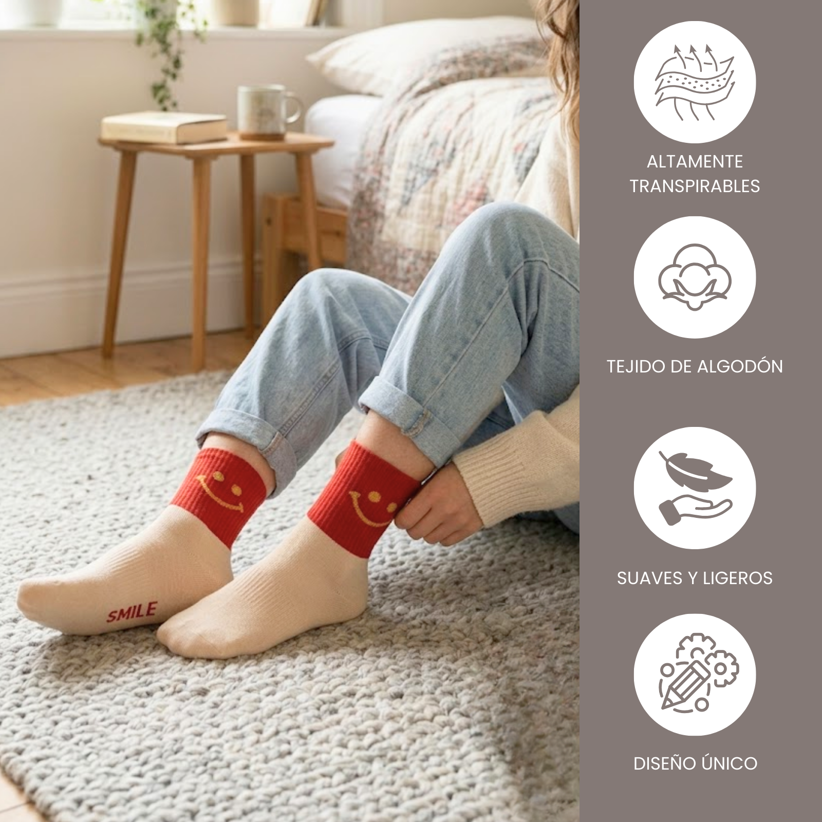 Calcetines de Media Caña Estampados para Mujer y Niña