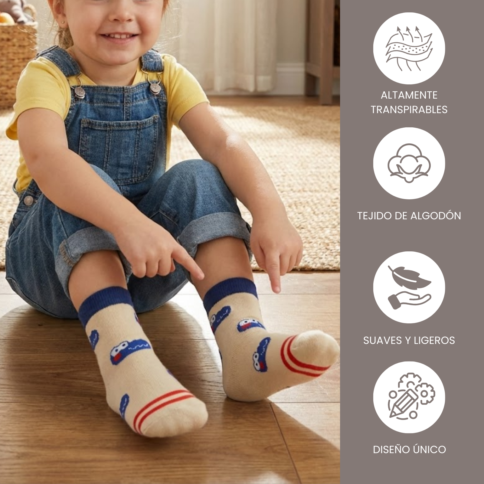 Calcetines para niños divertidos y con rayas de colores