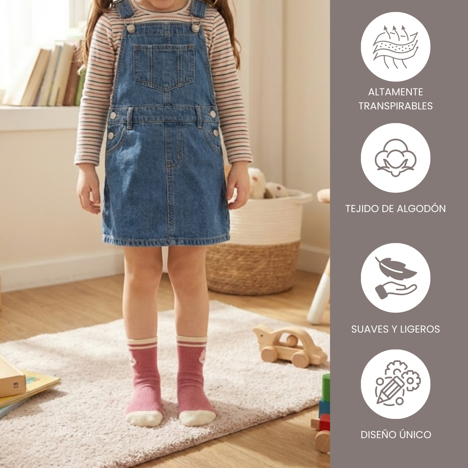 Calcetines para niños divertidos y con rayas de colores