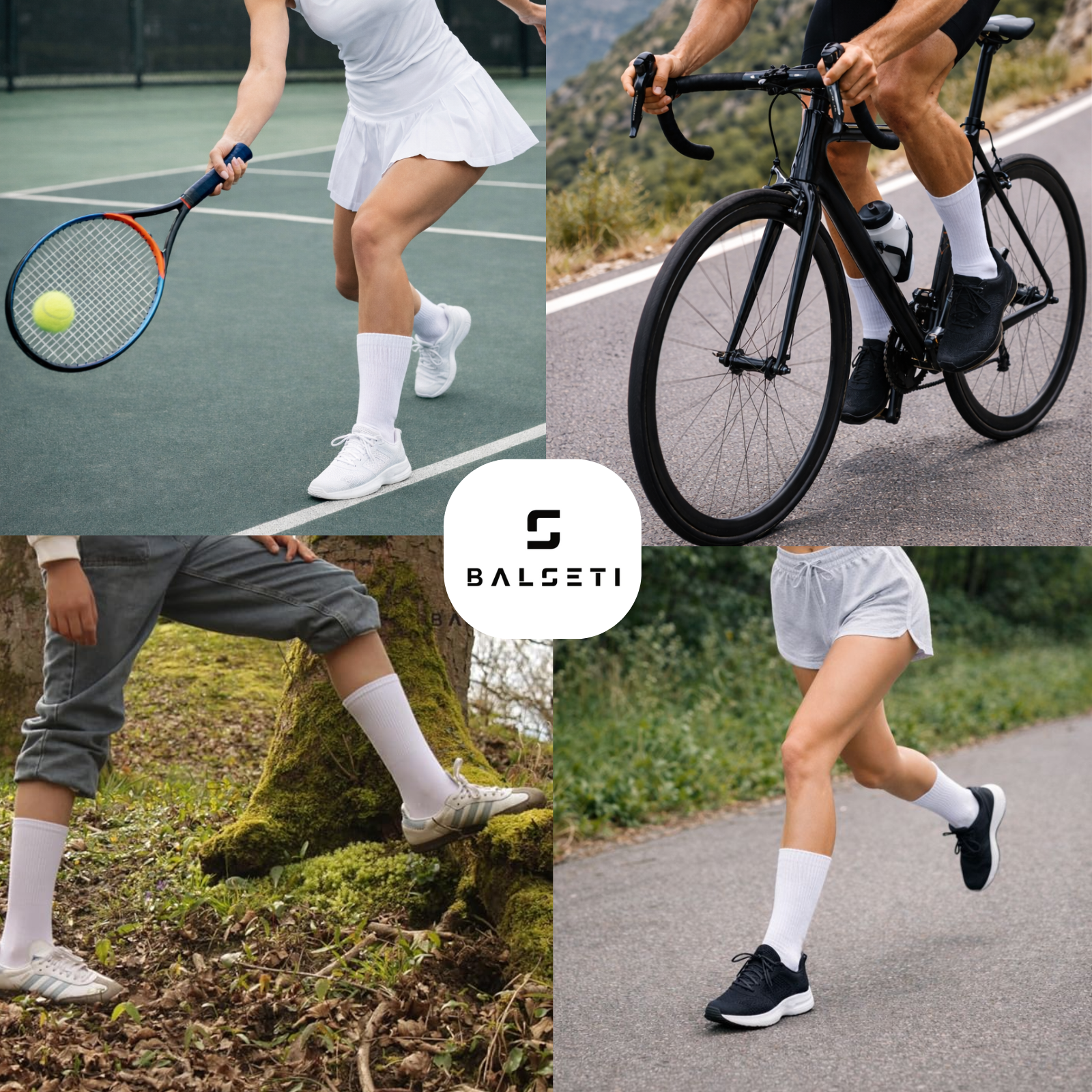 Calcetines media caña deporte unisex blancos