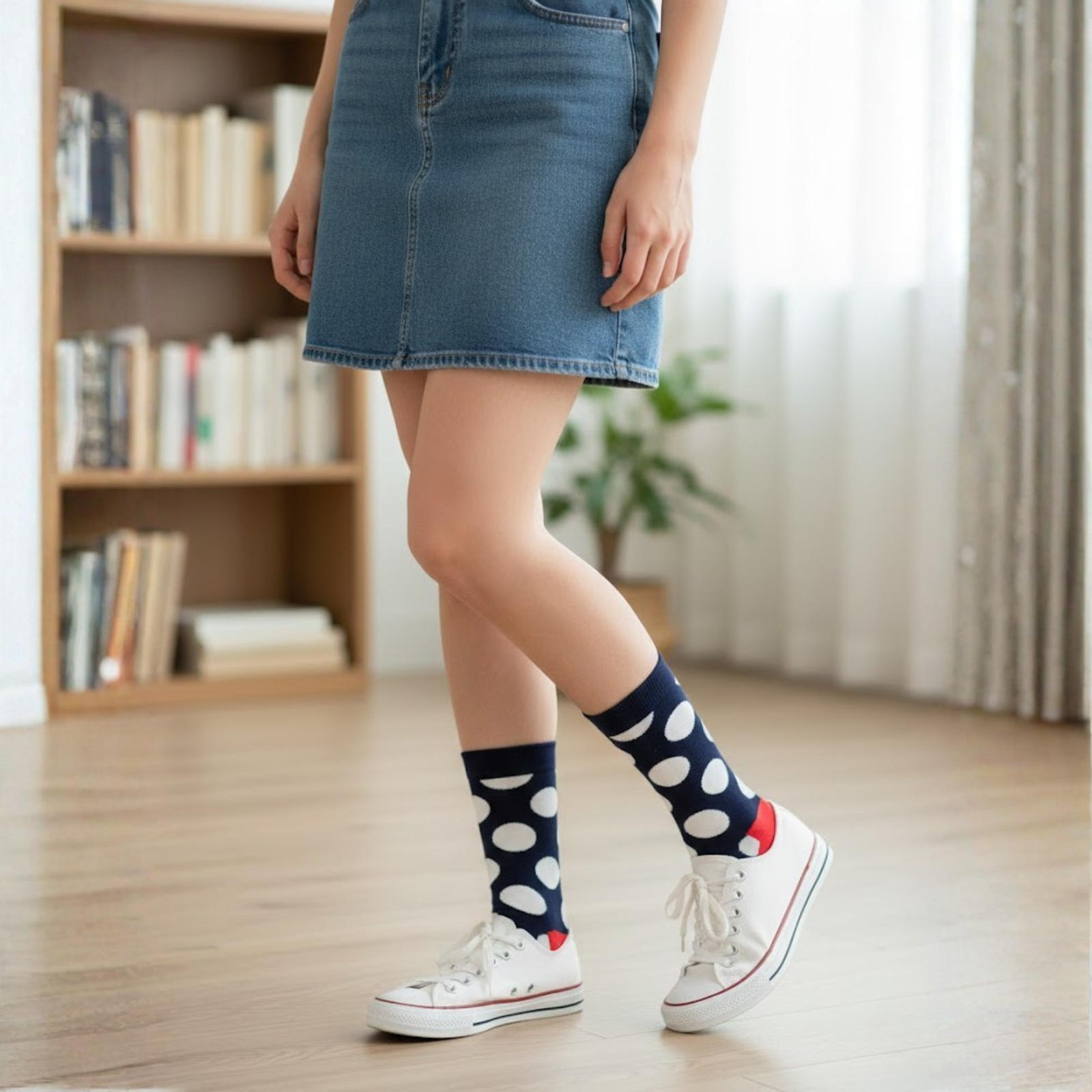 Pack de 6 Calcetines Estampados para Mujer – Rayas y Círculos