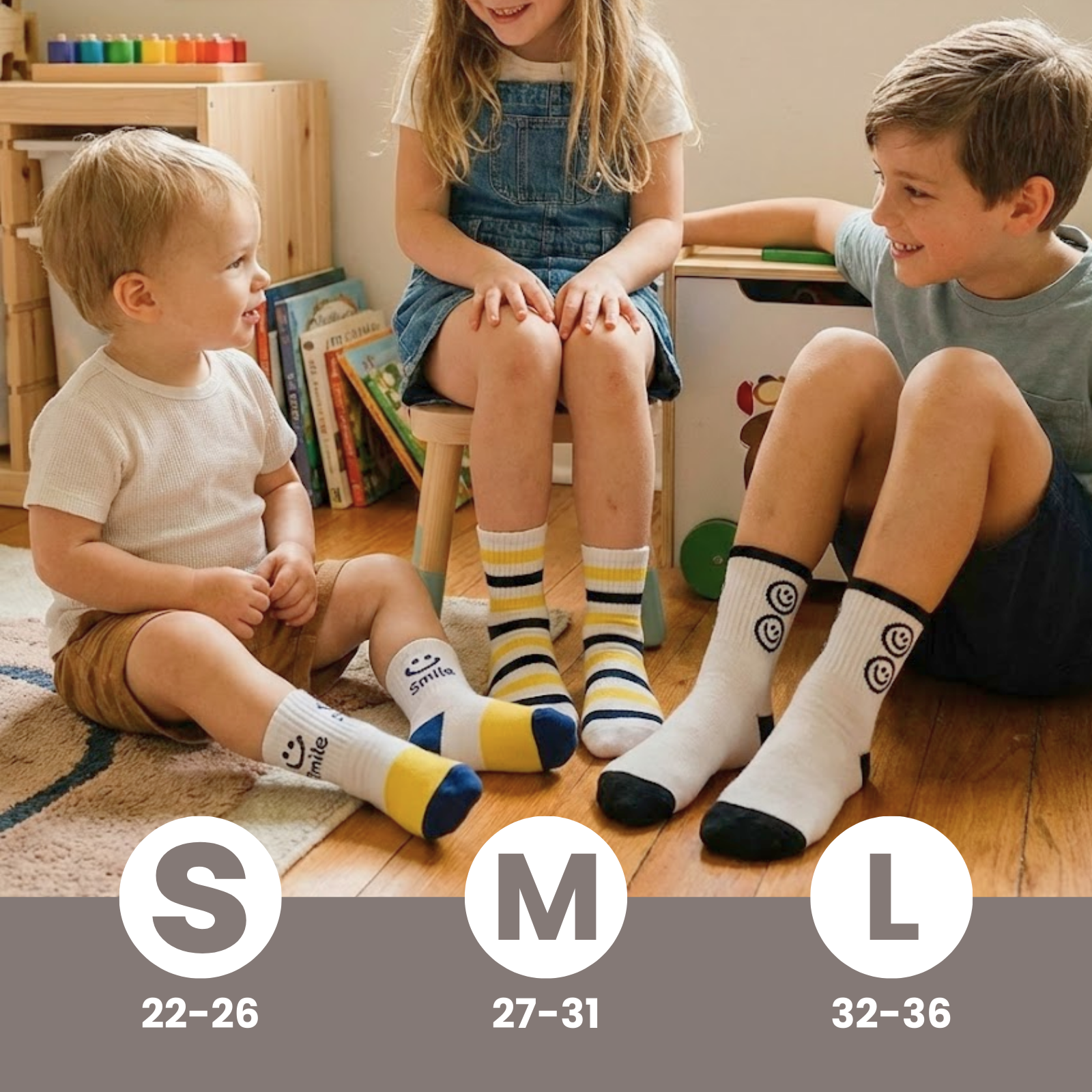 Calcetines para niños divertidos y con rayas de colores