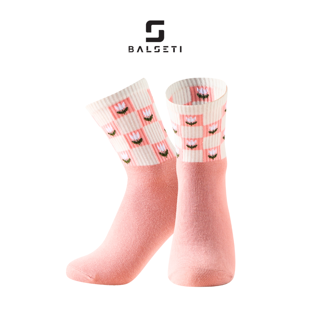 Calcetines caña media, modelo "Flower cake". Talla 35-41. Pack surtido 6/u.