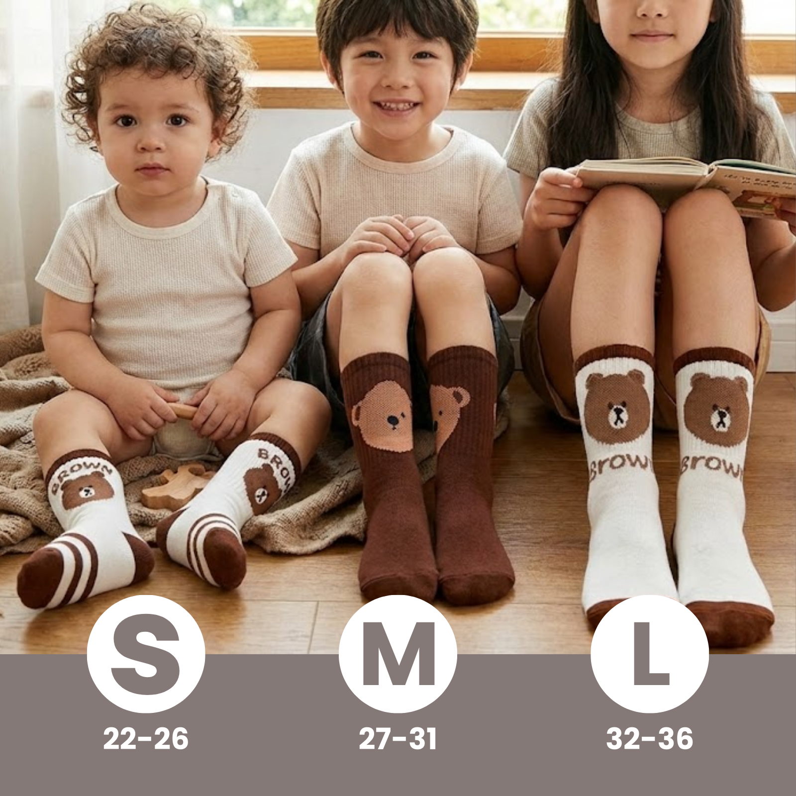 Calcetines para niños divertidos y con osos de colores