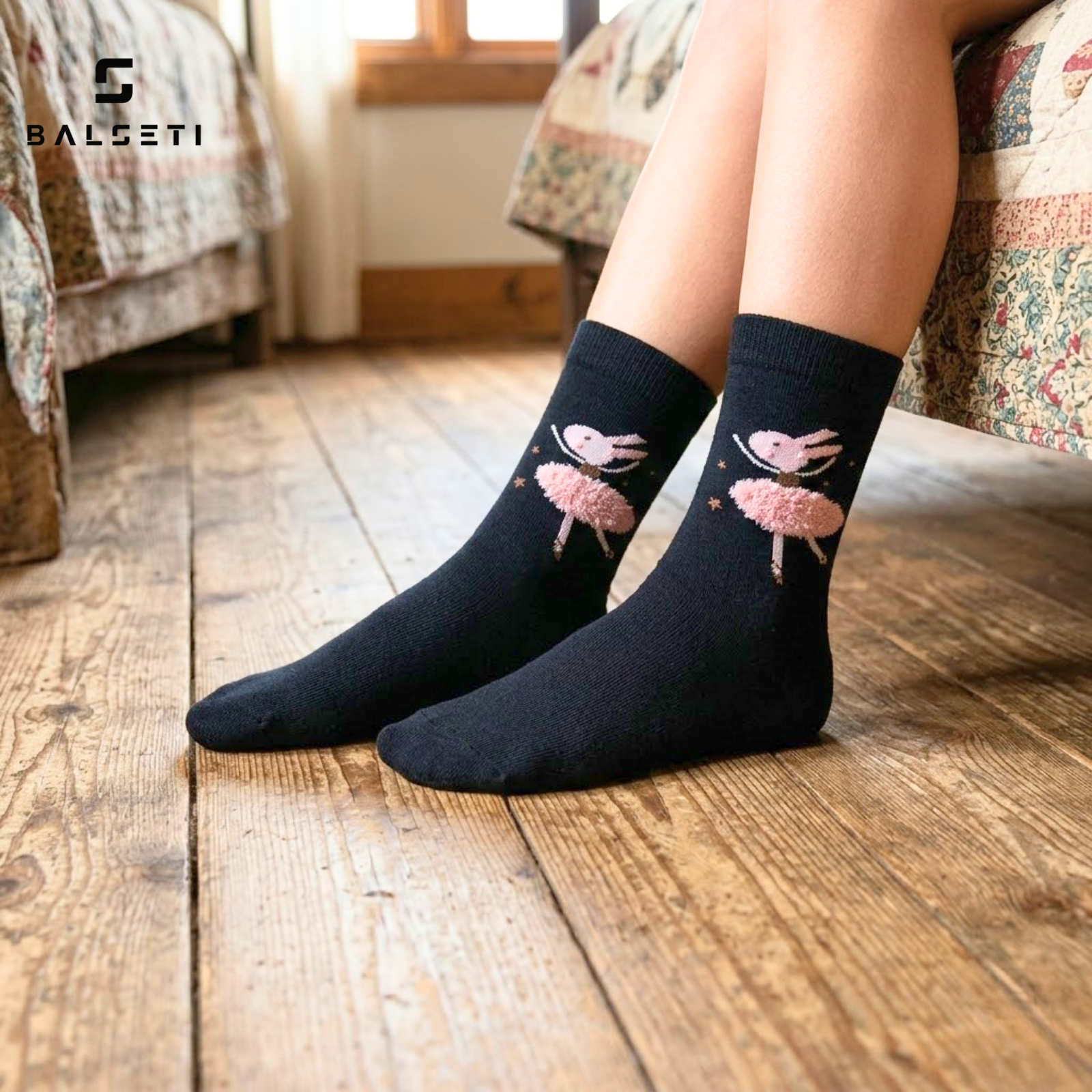Calcetines de Media Caña Estampado de Bailarina