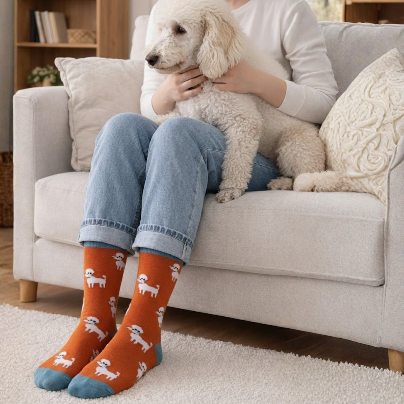 Calcetines multicolores de perritos