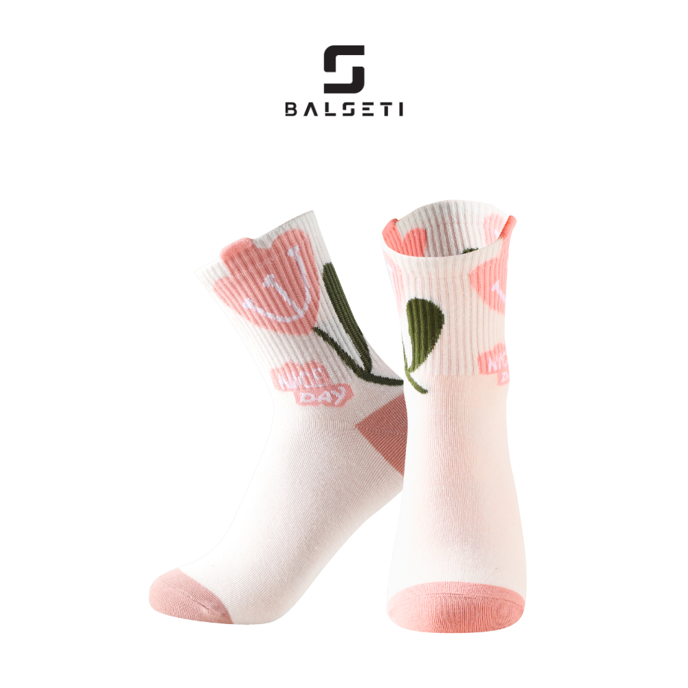 Calcetines caña media, modelo "Flower cake". Talla 35-41. Pack surtido 6/u.