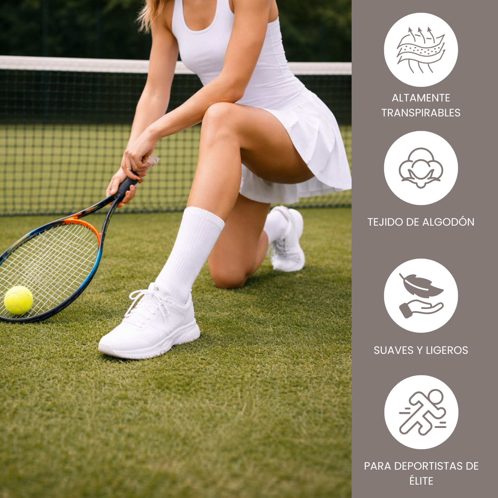 Calcetines media caña deporte unisex blancos