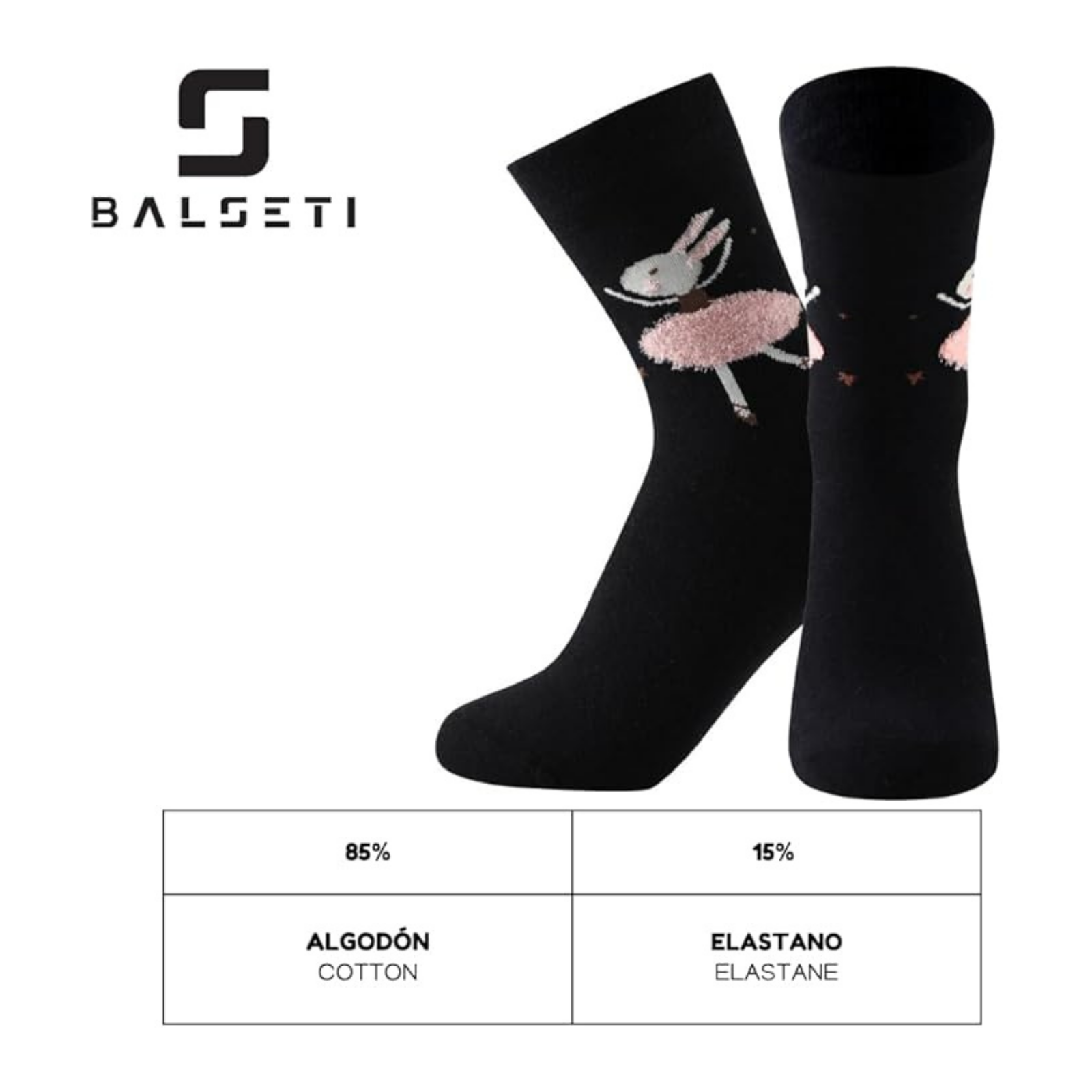 Calcetines de Media Caña Estampado de Bailarina