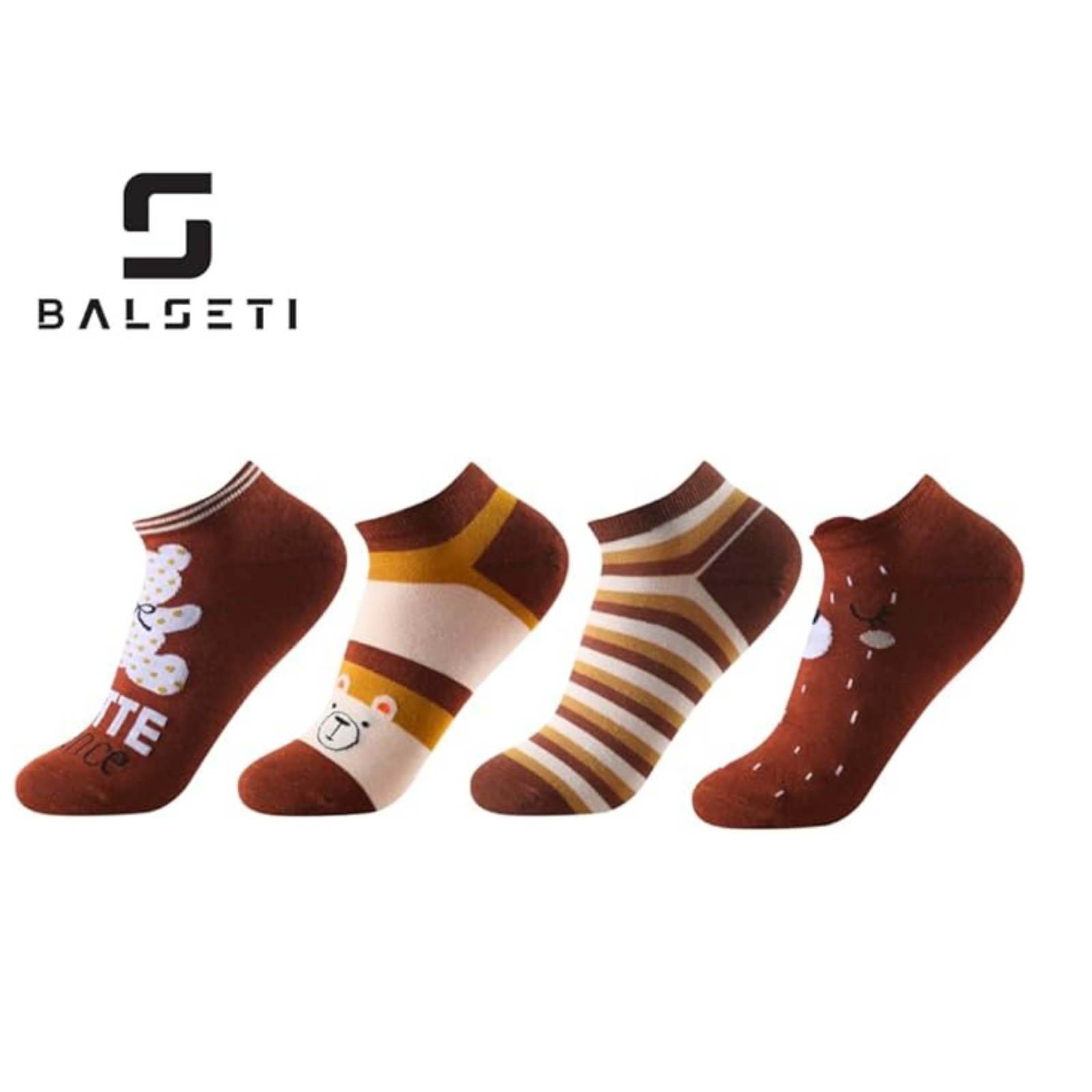 Calcetines tobilleros de ositos y rayas