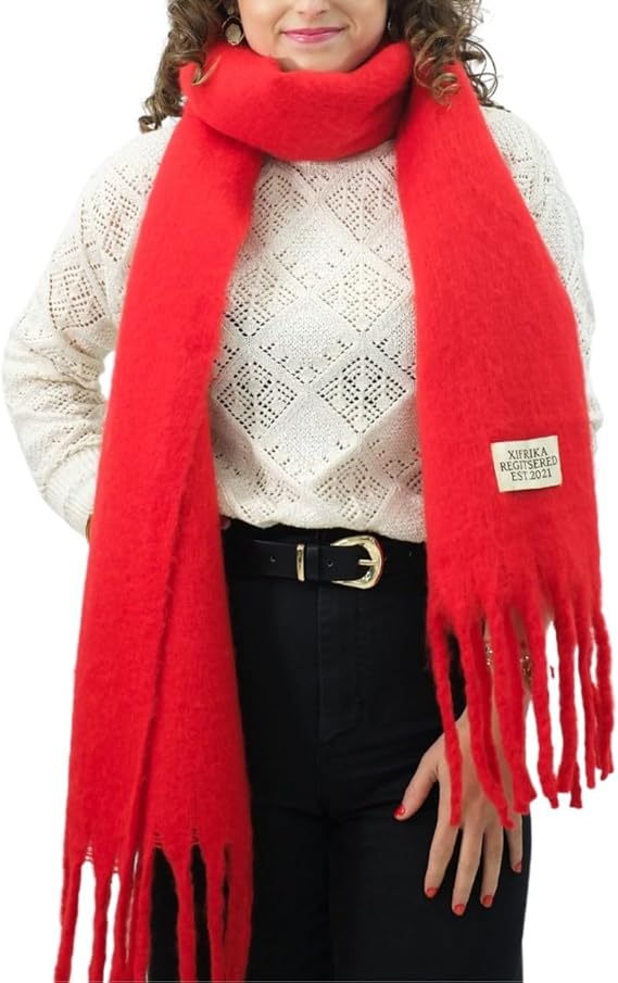 Bufanda de Mujer para Invierno Rojo