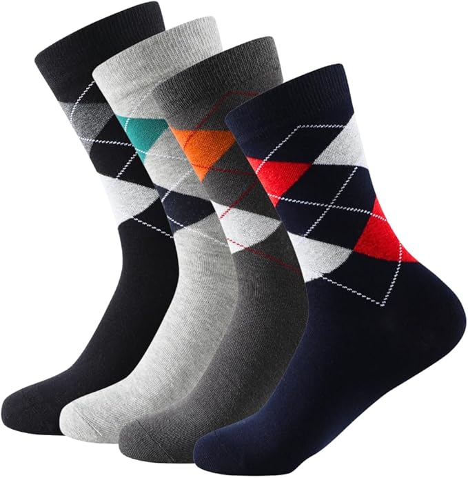 Calcetín Estampado Rombos Gris para Hombres