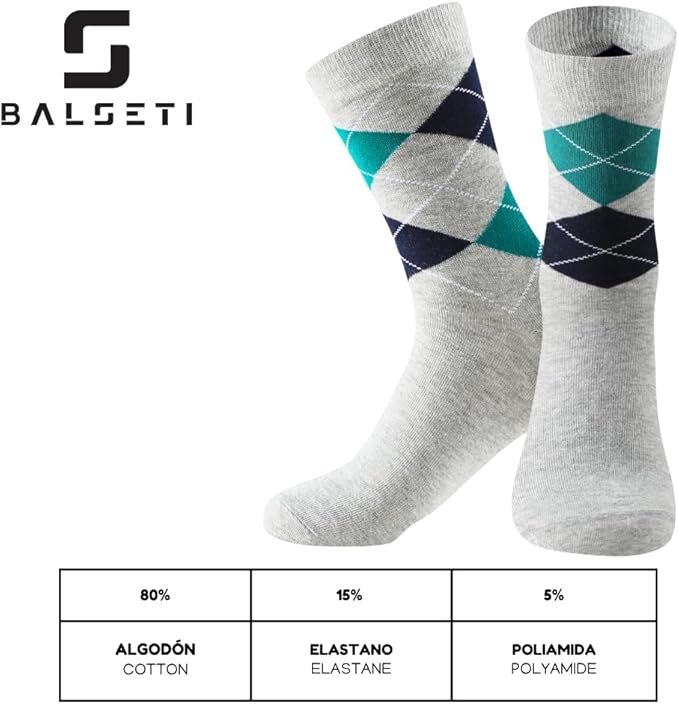 Calcetín Estampado Rombos Gris para Hombres
