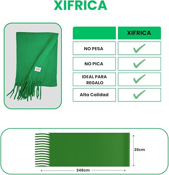 Bufanda de Mujer para Invierno Verde