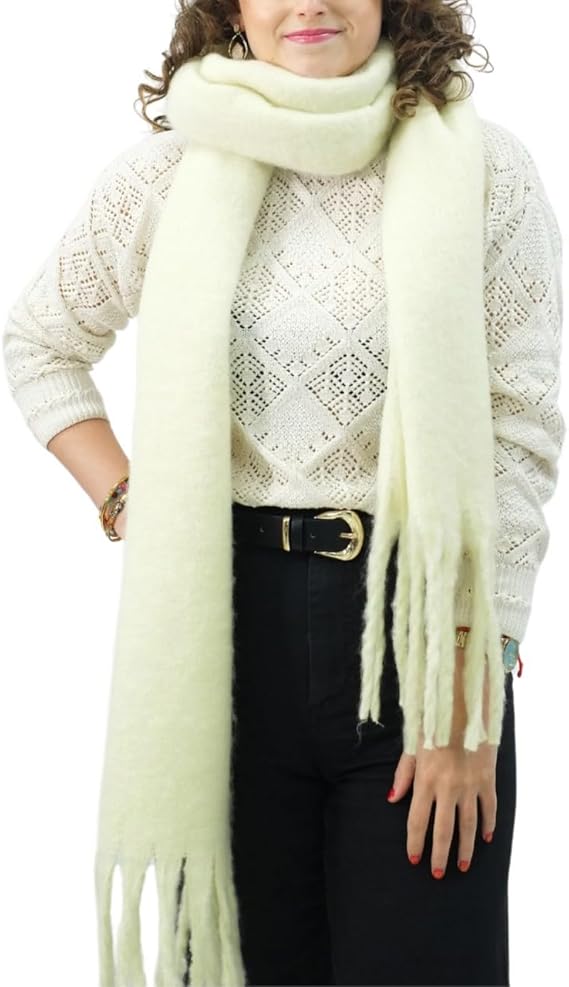 Bufanda de Mujer para Invierno Amarilla Claro