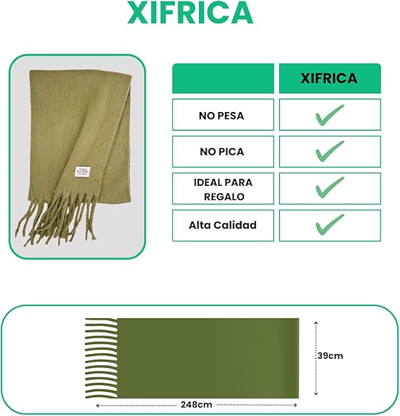 Bufanda de Mujer para Invierno Verde Oliva