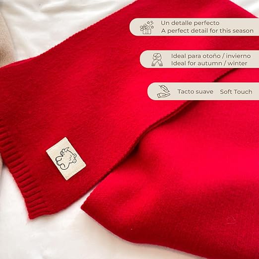 Bufanda Corta de Punto Suave Rojo