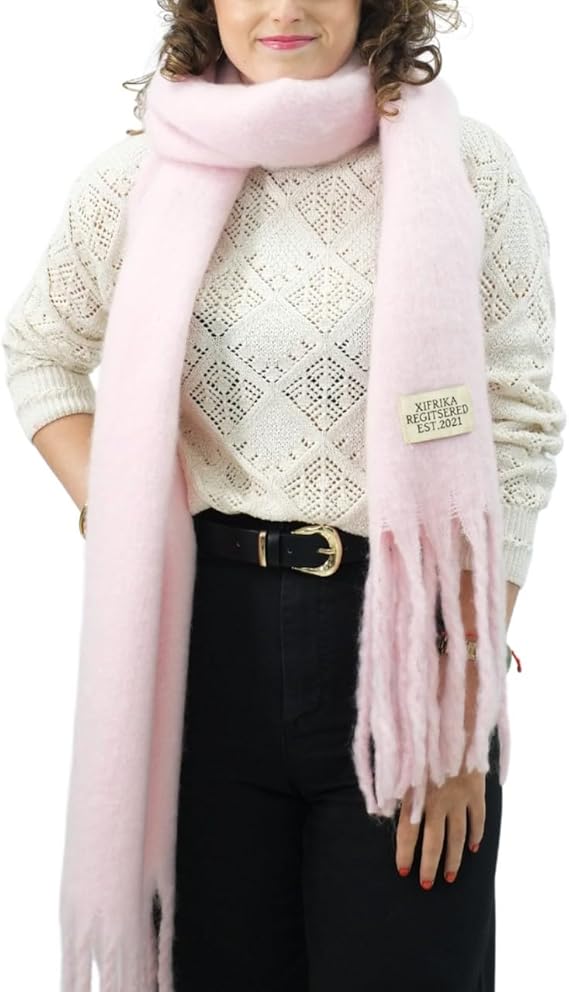 Bufanda de Mujer para Invierno Rosa Claro