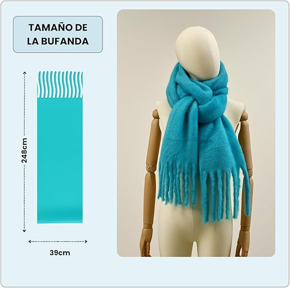 Bufanda de Mujer para Invierno Azul Turquesa