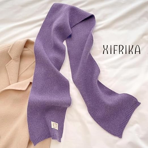 Bufanda Corta de Punto Suave Morado