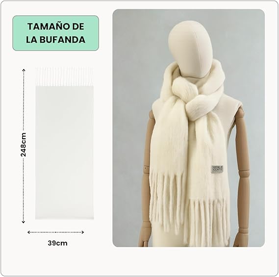 Bufanda de Mujer para Invierno Blanco