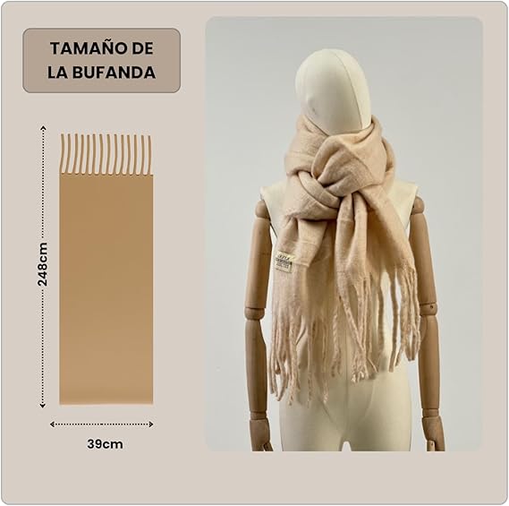 Bufanda de Mujer para Invierno Marrón