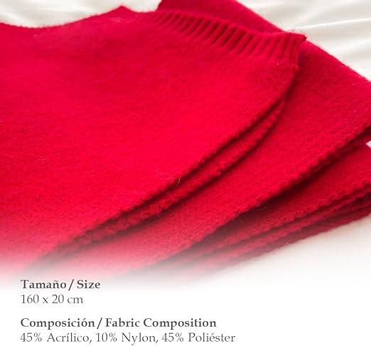 Bufanda Corta de Punto Suave Rojo