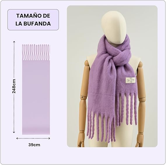 Bufanda de Mujer para Invierno Lila