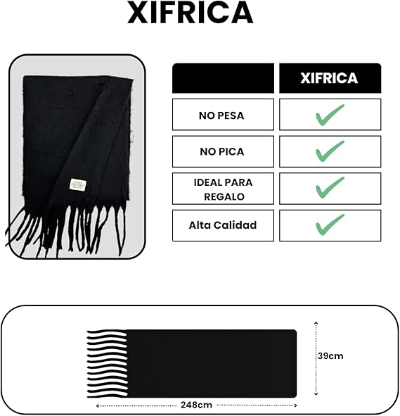 Bufanda de Mujer para Invierno Negro