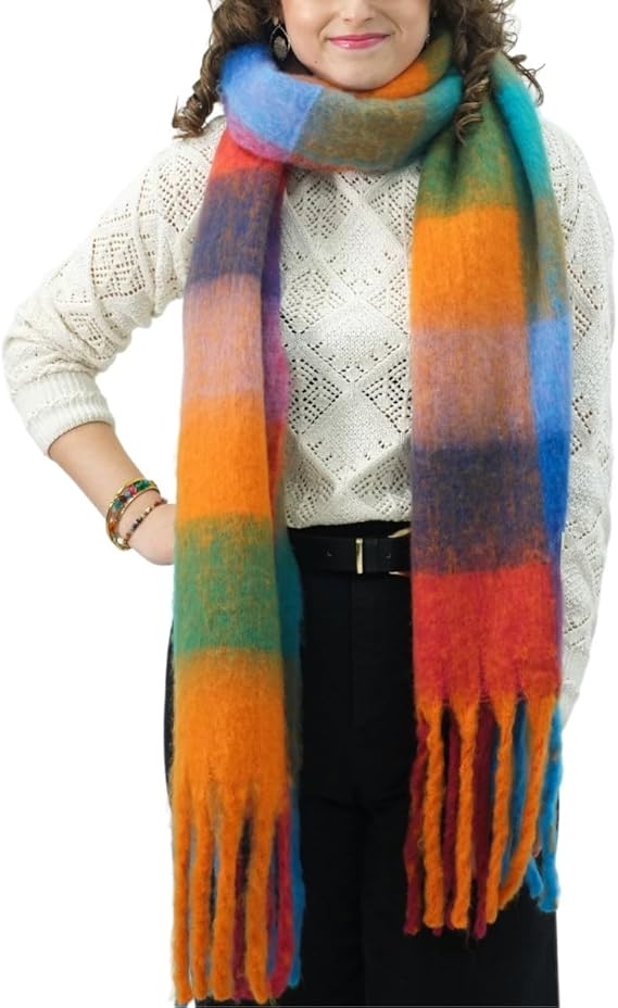 Bufanda de Mujer para Invierno Cuadros Colores