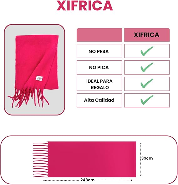 Bufanda de Mujer para Invierno Rosa Fucsia