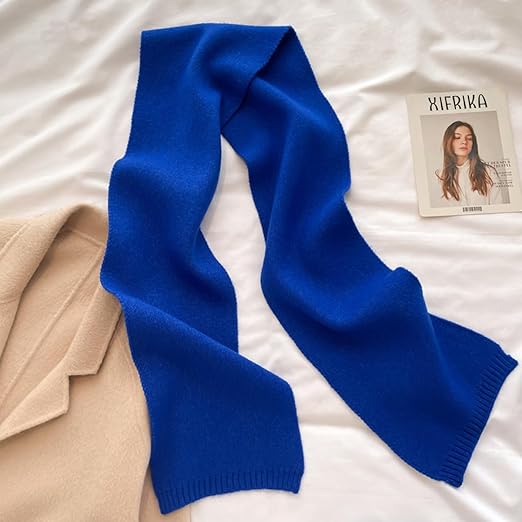 Bufanda Corta de Punto Suave Azul