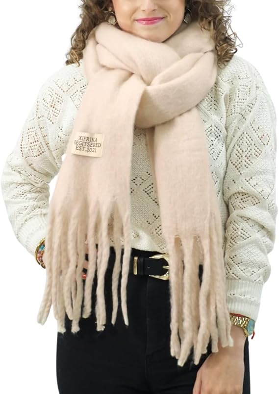 Bufanda de Mujer para Invierno Beige Claro