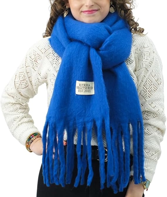 Bufanda de Mujer para Invierno Azul Eléctrico