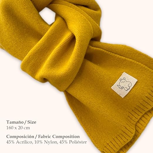 Bufanda Corta de Punto Suave Amarillo