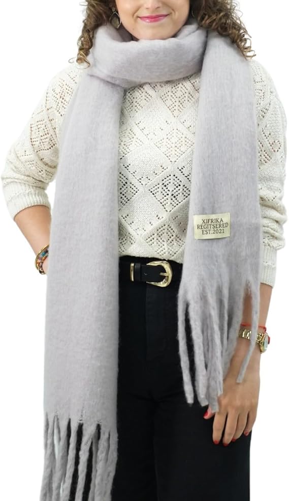 Bufanda de Mujer para Invierno Gris Claro