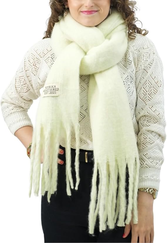 Bufanda de Mujer para Invierno Amarilla Claro