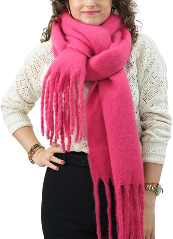 Bufanda de Mujer para Invierno Rosa Fucsia