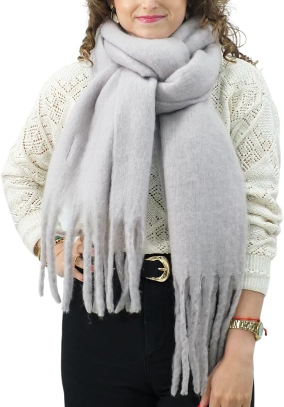 Bufanda de Mujer para Invierno Gris Claro