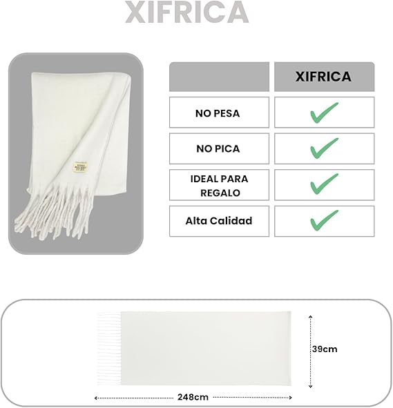 Bufanda de Mujer para Invierno Blanco