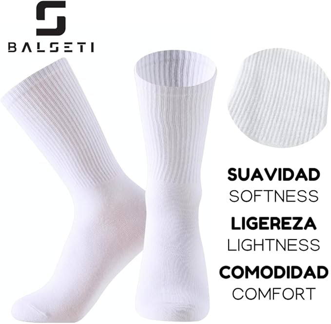 Calcetines media caña deporte unisex blancos
