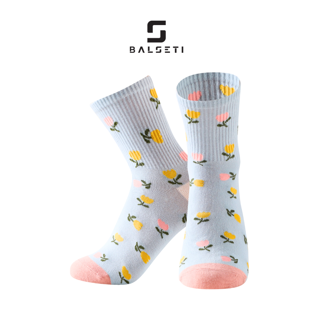 Calcetines caña media, modelo "Flower cake". Talla 35-41. Pack surtido 6/u.