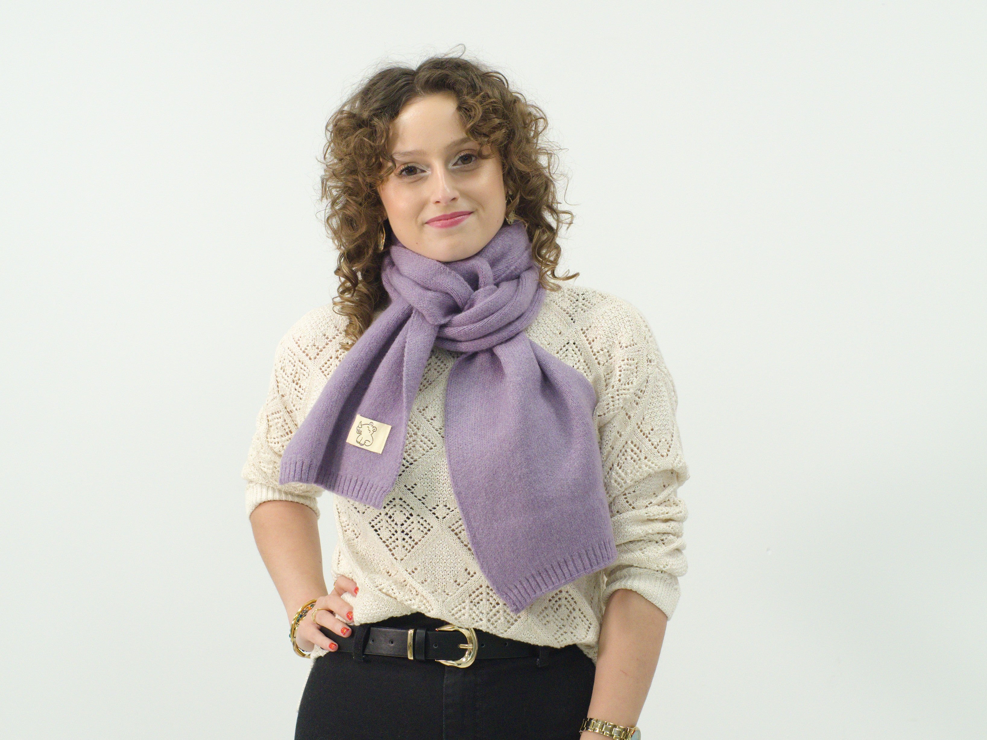 Bufanda de mujer de punto suave, cálida, elegante y sin picor