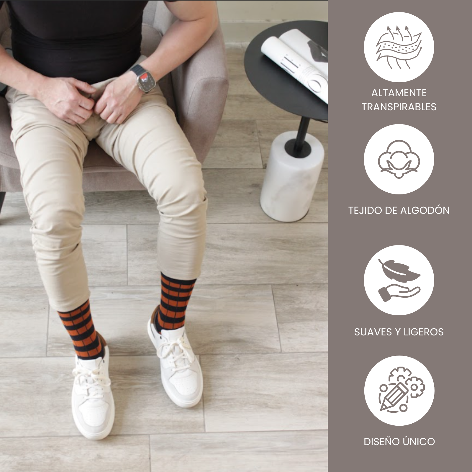 Calcetines Unisex con Estampados Divertidos y Rayas de Colores