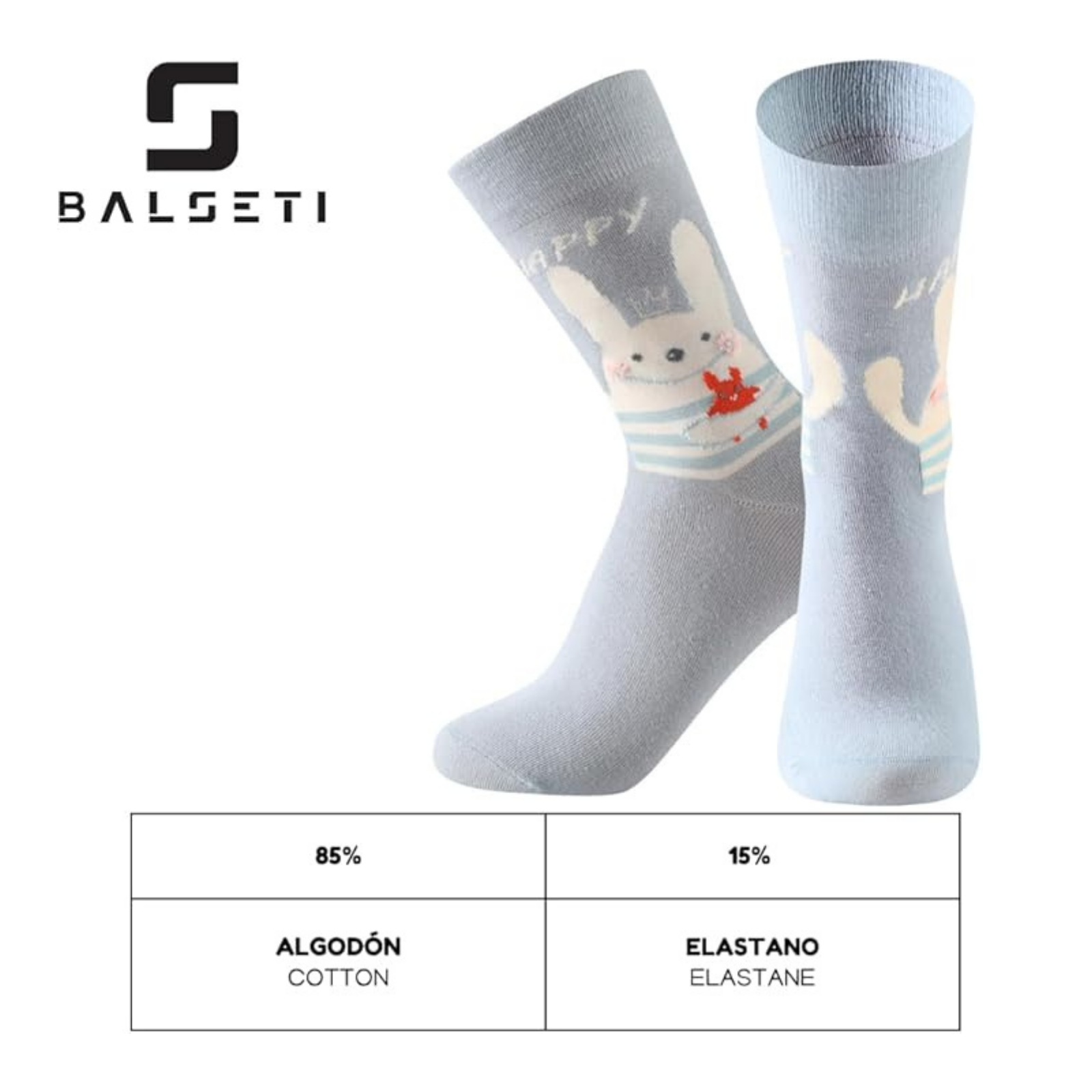 Calcetines de Media Caña Estampado de Conejito